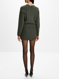Lola Knit Skirt,ULLA JOHNSON,MILITAIRE,Image 4
