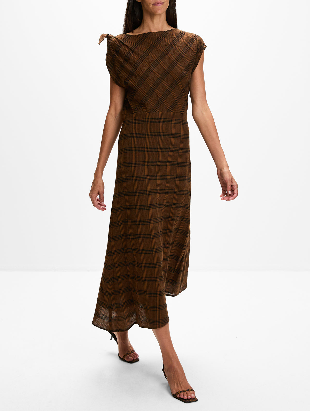 Hanelia Dress,VANESSA BRUNO,FAUVE/NOIR,Image 3