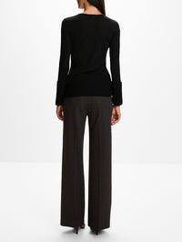 Crew Neck Top,ALAIA,BLACK ALAIA,Image 3