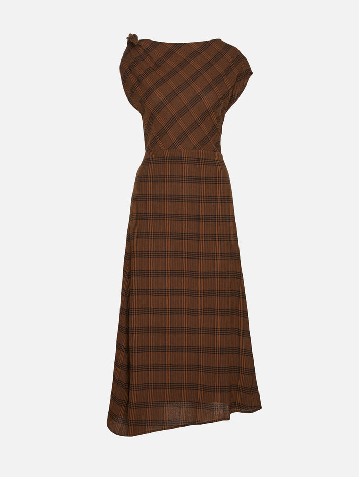 Hanelia Dress,VANESSA BRUNO,FAUVE/NOIR,Image 1