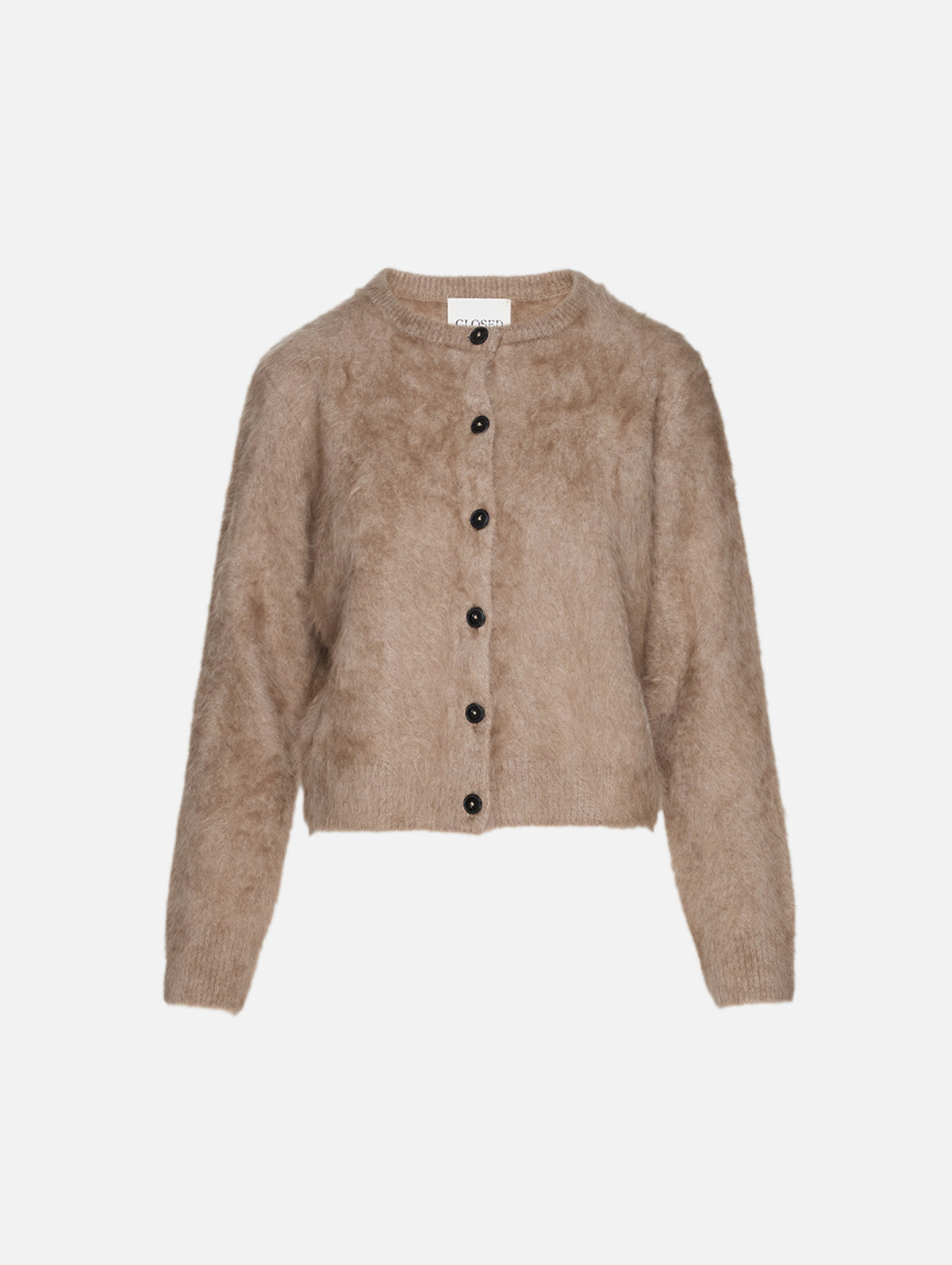 Crew Neck Cardigan,CLOSED,WHEAT BEIGE,Image 1