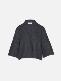 Short Wool Cardigan,HOUSE OF DAGMAR,ANTRACITE GREY,Image 1