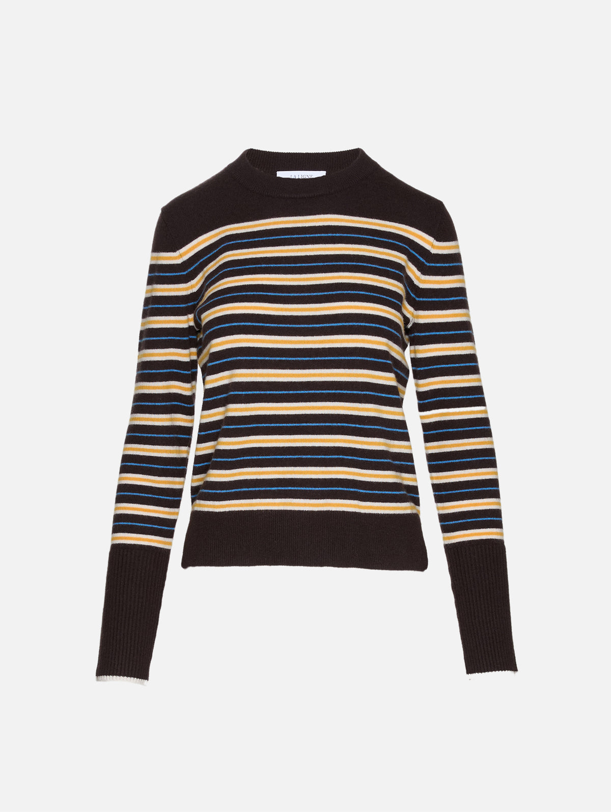 Lean Lines Sweater,LA LIGNE,CHOCOLATE/CREAM/BUTTERSCOTCH,Image 1