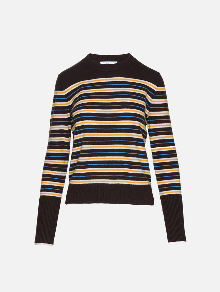 Lean Lines Sweater,LA LIGNE,CHOCOLATE/CREAM/BUTTERSCOTCH,Image 1