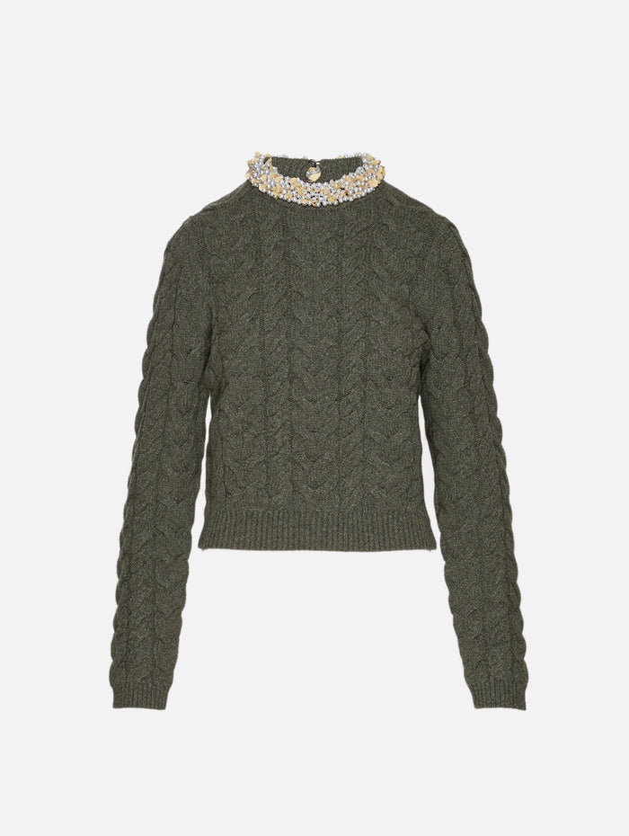 Marlie Pullover Sweater,ULLA JOHNSON,MILITAIRE,Image 1