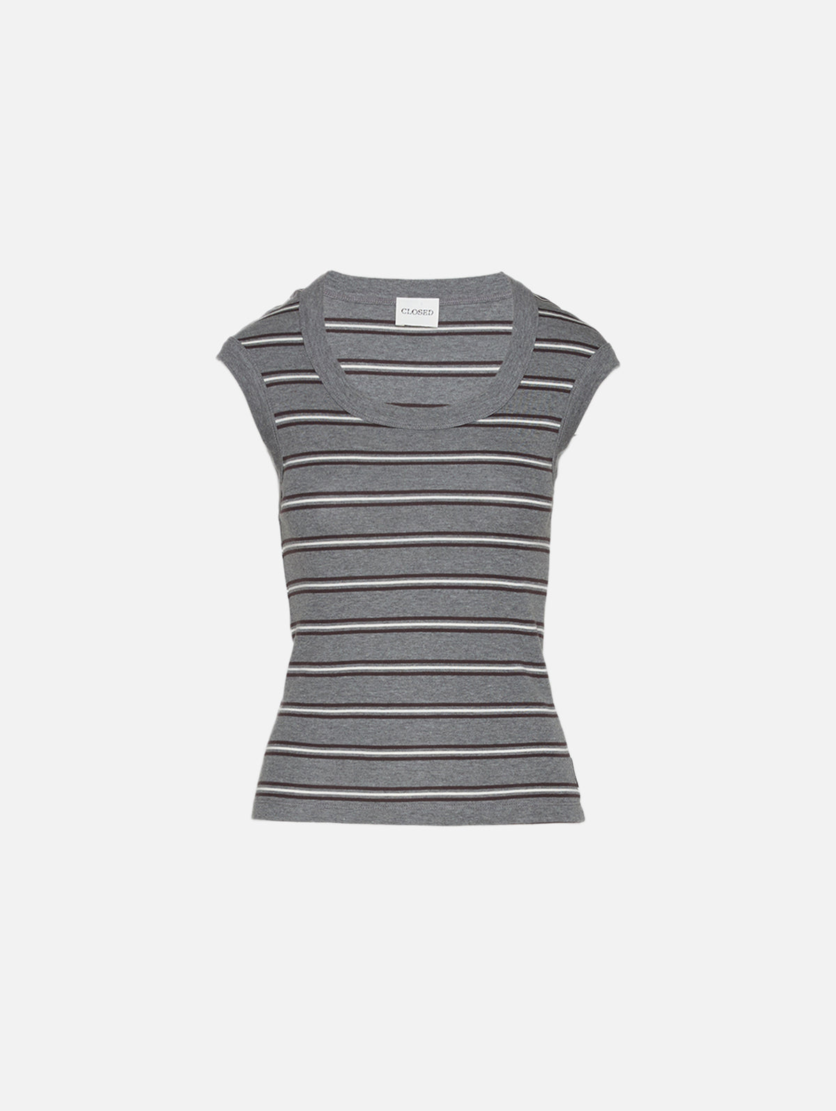 Cap Sleeve T-Shirt,CLOSED,DARK GREY MELANGE,Image 1