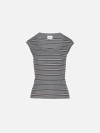 Cap Sleeve T-Shirt,CLOSED,DARK GREY MELANGE,Image 1