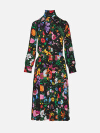 Flora Dress,GUCCI,BLACK MULTICOLOR,Image 1