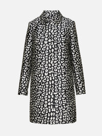 Printed Coat,CAROLINA HERRERA,BLACK/IVORY,Image 1