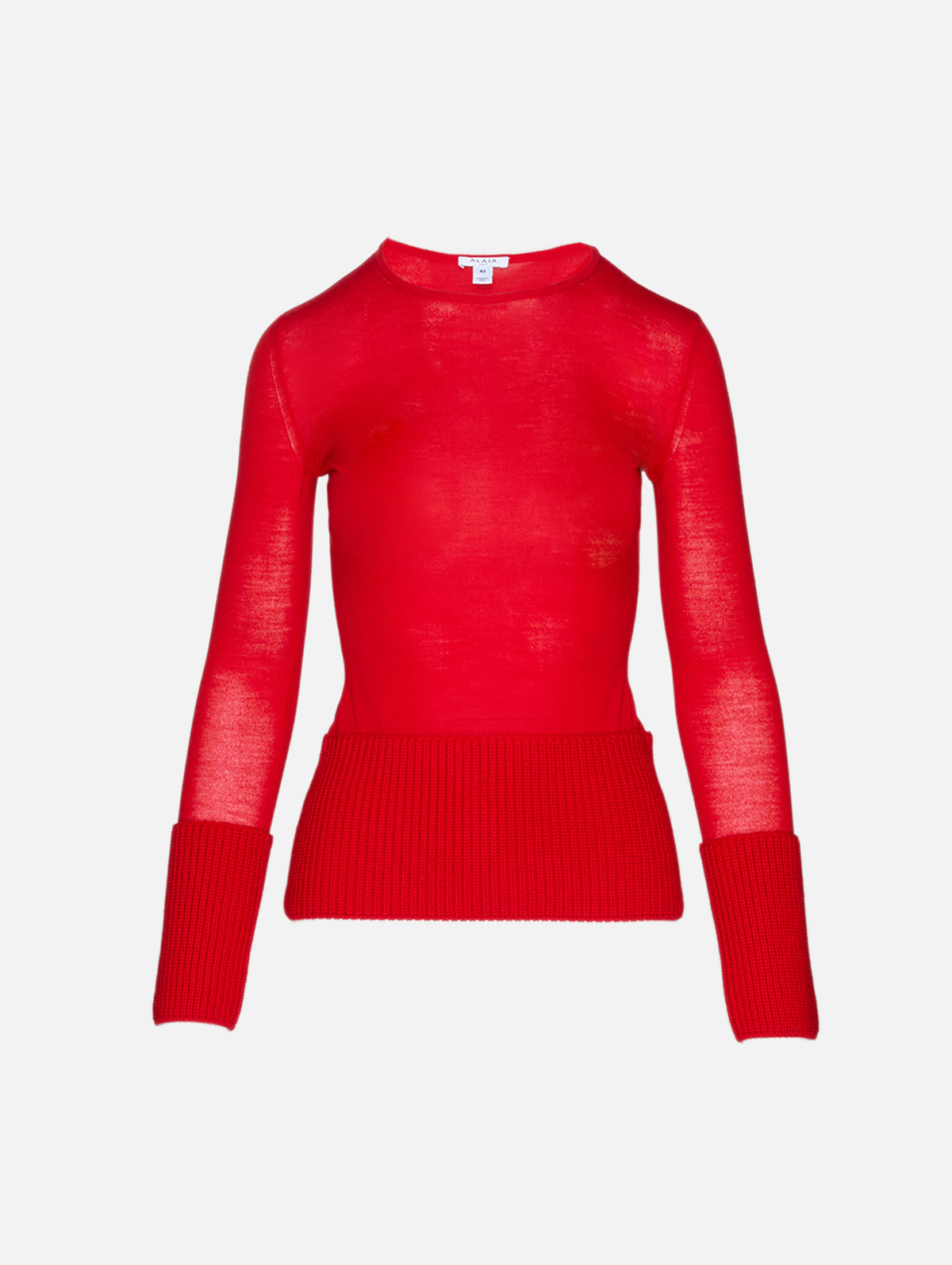Crew Neck Top,ALAIA,ROUGE ALAIA,Image 1