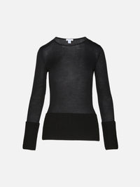 Crew Neck Top,ALAIA,BLACK ALAIA,Image 1