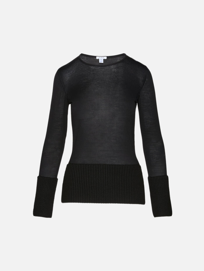 Crew Neck Top,ALAIA,BLACK ALAIA,Image 1