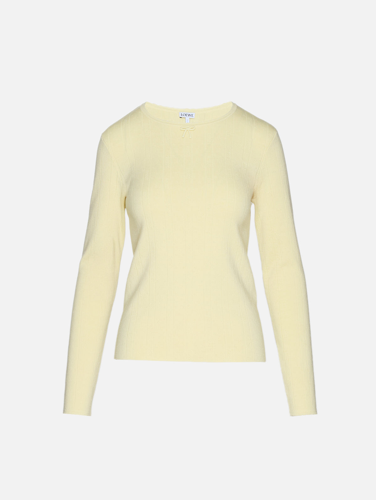 Longsleeve Crew Top,LOEWE,LIGHT YELLOW,Image 1