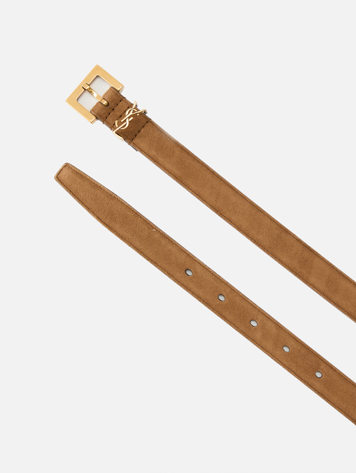 Fine Cassandre Belt,SAINT LAURENT,CARAMEL COGNAC,Image 2