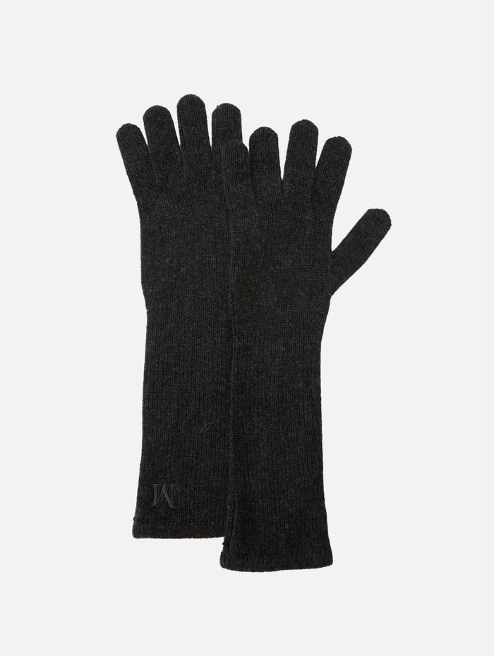 Knit Gloves,MAX MARA,MEDIUM GREY,Image 1