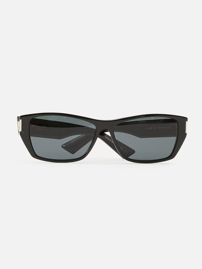Corner Angle Rectangular Sunglasses,KERING EYE- SAINT LAURENT,BLACK,Image 1