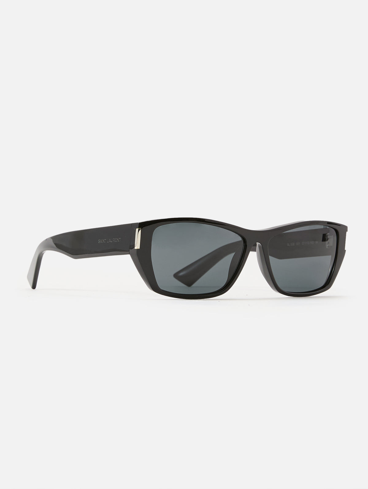 Corner Angle Rectangular Sunglasses,KERING EYE- SAINT LAURENT,BLACK,Image 2
