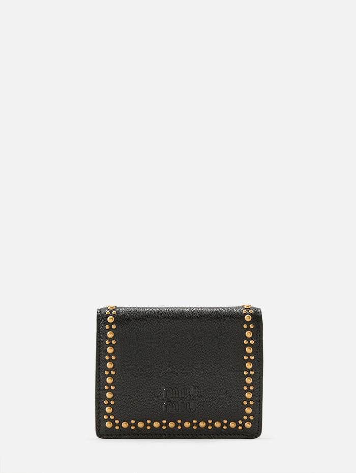 Studded Wallet,MIU MIU,NERO,Image 1