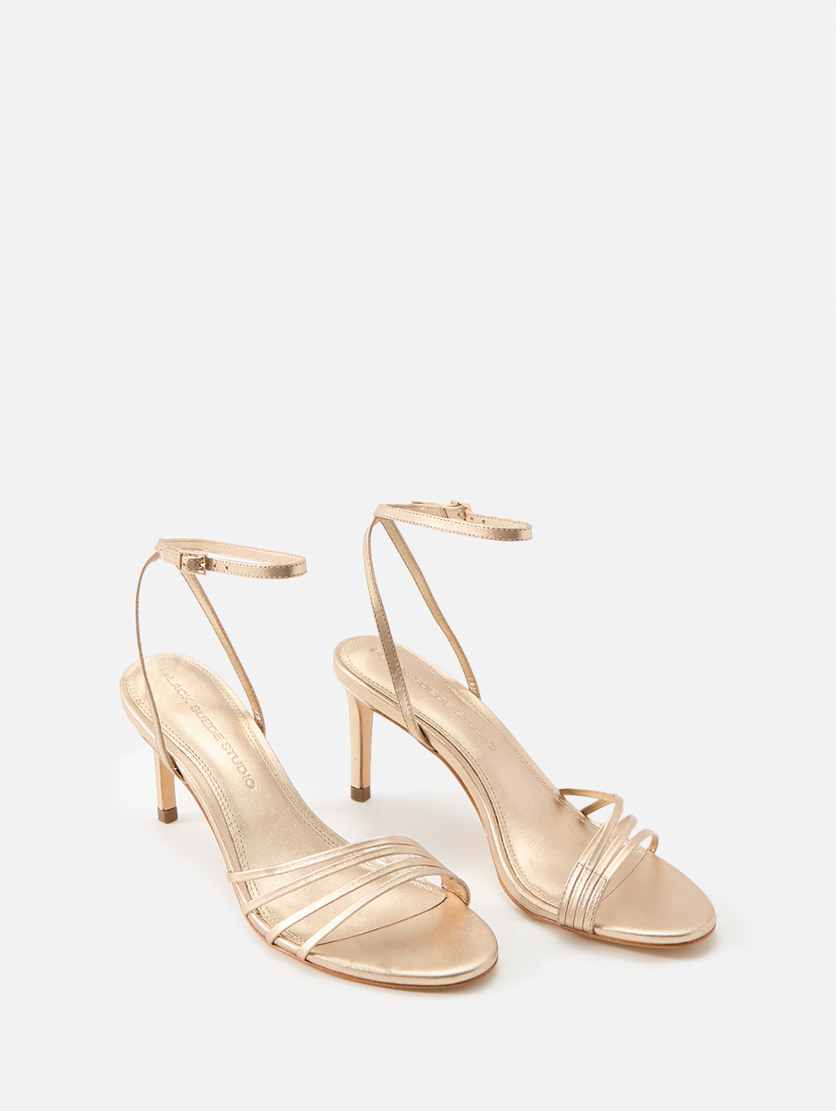 Ella Sandal 70mm,BLACK SUEDE STUDIO,GOLD,Image 2