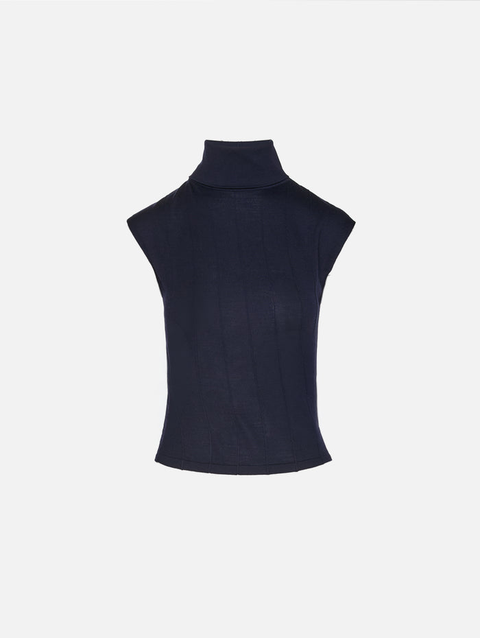 Funnel Neck Sleeveless Top,TWP,BLUE NIGHTS,Image 1