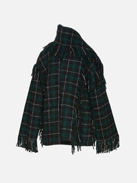 Fringed Scarf Jacket,TOTÉME,PINE/ BLACK,Image 1