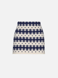 Royal Fair Isle Mini Skirt,CALLE DEL MAR,NATURAL/MIDNIGHT,Image 2