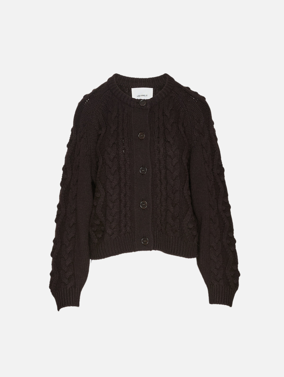 Winroe Cardigan,LISA YANG,DARK OAK,Image 1