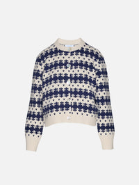 Royal Fair Isle Cardigan,CALLE DEL MAR,NATURAL/MIDNIGHT,Image 2