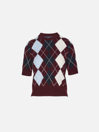 Bronagh Sweater,ARCH4,BURGUNDY ARGYLE,Image 2