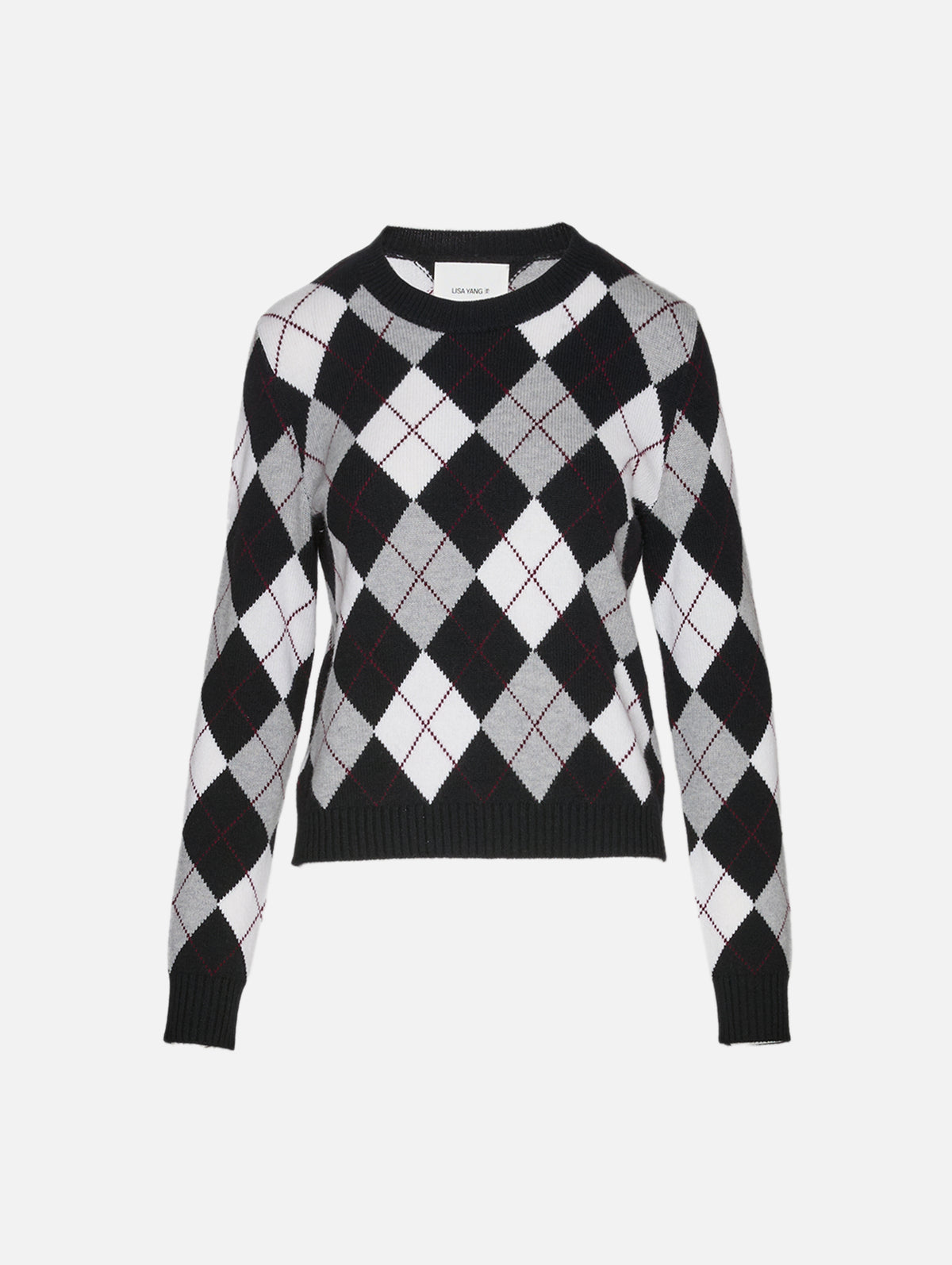 Antoni Argyle Sweater,LISA YANG,BLACK/CREAM,Image 2