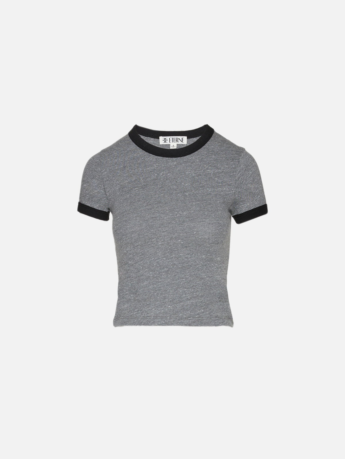 Ringer Baby Tee,ÉTERNE,DARK GREY/BLACK,Image 1