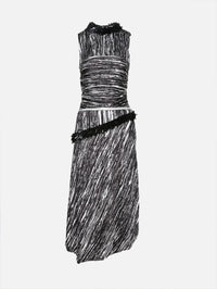 Fiora Draped Dress,BRANDON MAXWELL,BLACK/WHITE,Image 1
