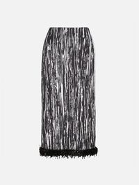 Sinclair Pleated Skirt,BRANDON MAXWELL,BLACK/WHITE,Image 2