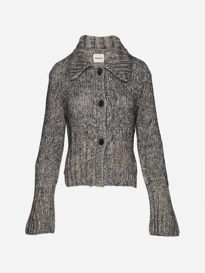 Takeo Cardigan,KHAITE,SEPIA/BLACK,Image 1