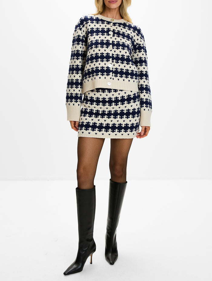 Royal Fair Isle Cardigan,CALLE DEL MAR,NATURAL/MIDNIGHT,Image 1