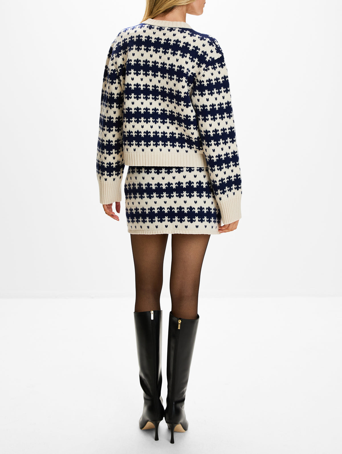 Royal Fair Isle Cardigan,CALLE DEL MAR,NATURAL/MIDNIGHT,Image 3