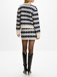 Royal Fair Isle Cardigan,CALLE DEL MAR,NATURAL/MIDNIGHT,Image 3