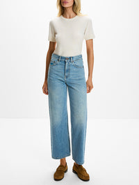 Denim Trouser Pant,CHLOÉ,INDIAN BLUE,Image 2
