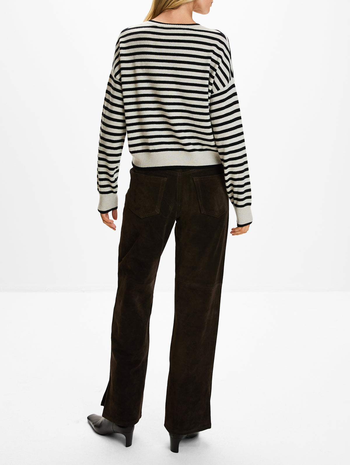Charlot Split Hem Pant,B SIDES,ESPRESSO SUEDE,Image 3