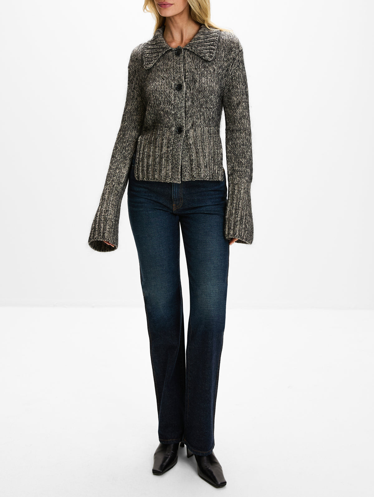 Takeo Cardigan,KHAITE,SEPIA/BLACK,Image 2