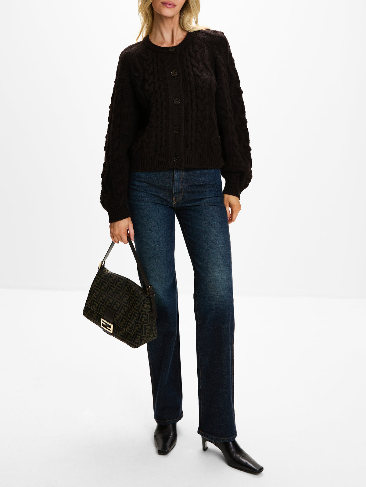 Winroe Cardigan,LISA YANG,DARK OAK,Image 2