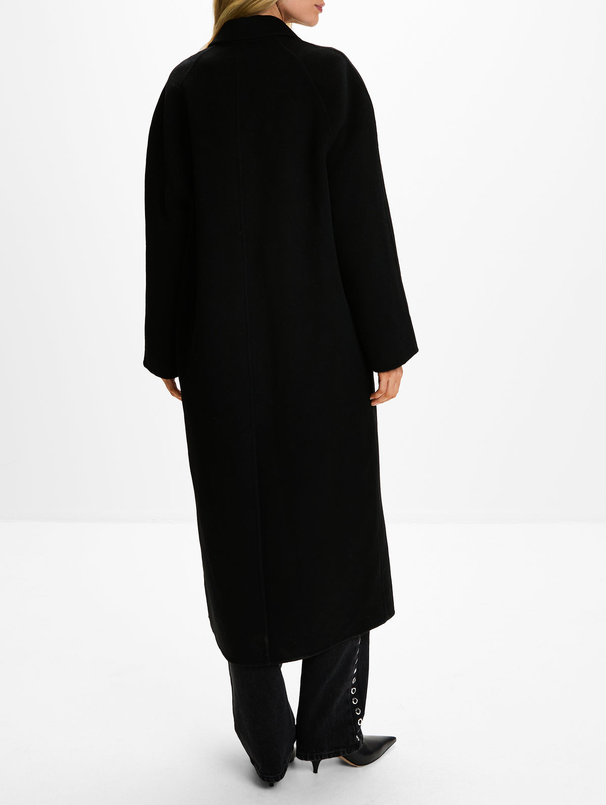 Irvin Double Breasted Coat,LOULOU DE SAISON,BLACK,Image 4