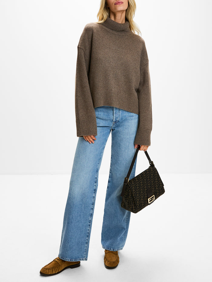Jonah Turtleneck Sweater,LOULOU DE SAISON,NUTMEG MELANGE,Image 1