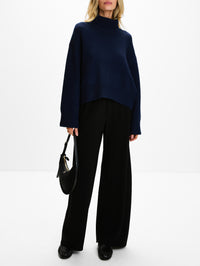 Jonah Turtleneck Sweater,LOULOU DE SAISON,NAVY,Image 2