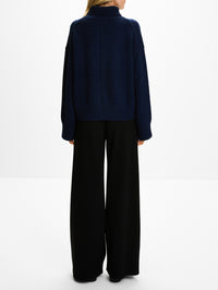 Jonah Turtleneck Sweater,LOULOU DE SAISON,NAVY,Image 3