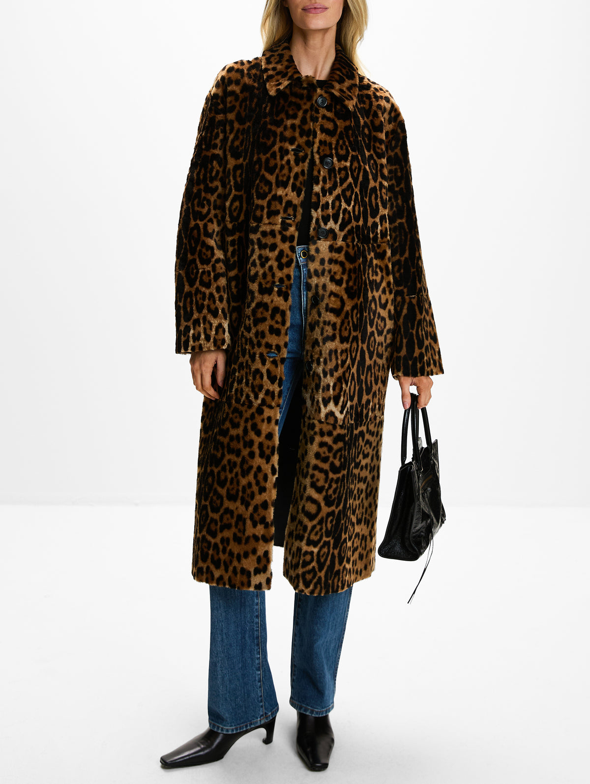 Davelle Shearling Coat,NILI LOTAN,LEOPARD PRINT,Image 2
