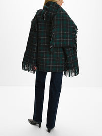 Fringed Scarf Jacket,TOTÉME,PINE/ BLACK,Image 3