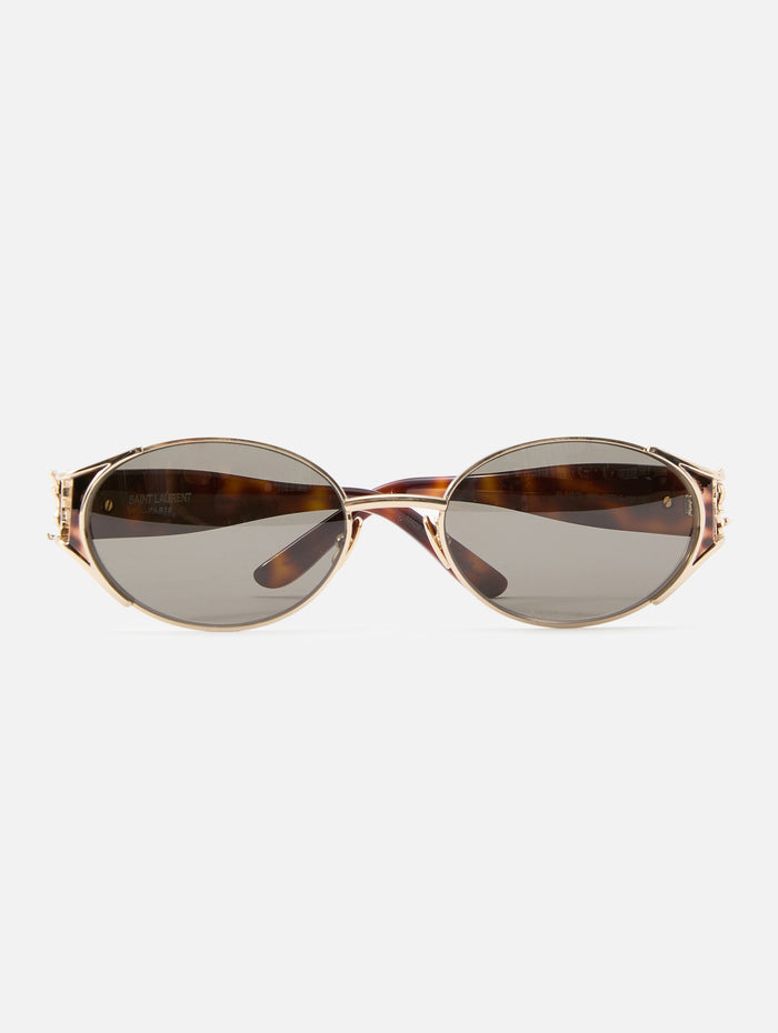 Monogram Oval Sunglasses,KERING EYE- SAINT LAURENT,GOLD,Image 1