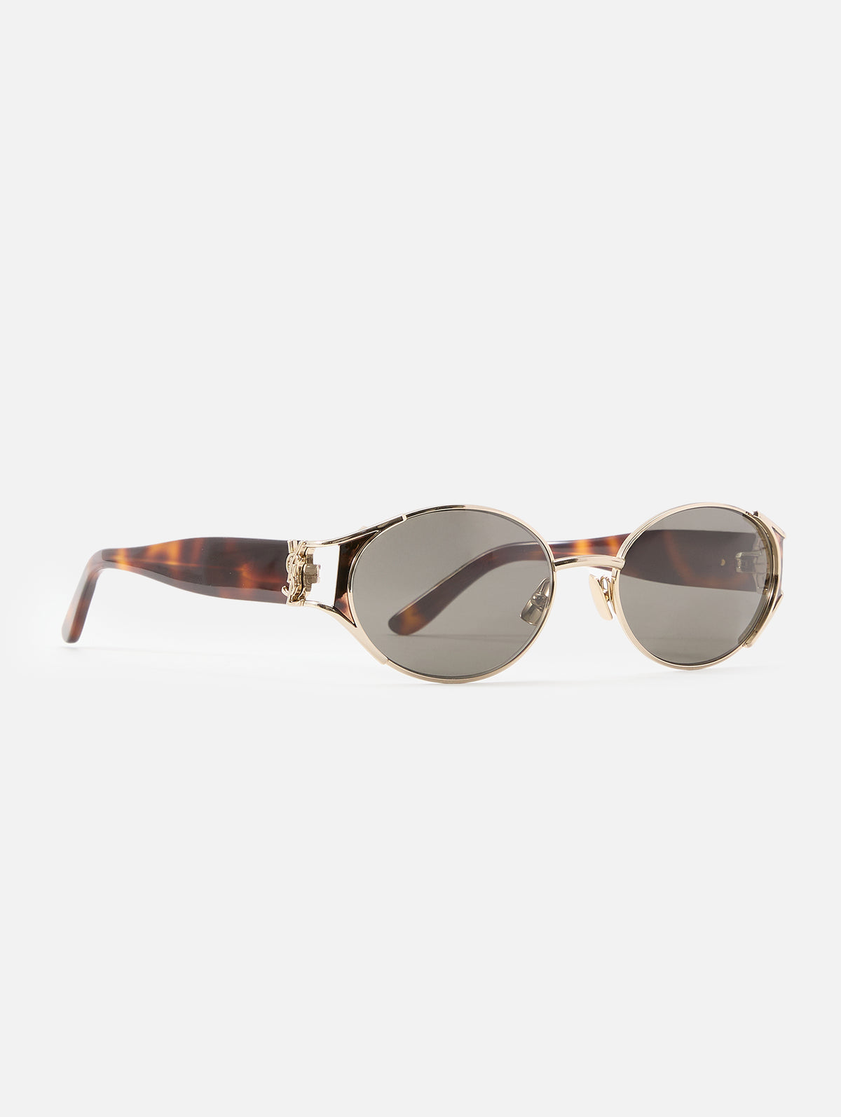 Monogram Oval Sunglasses,KERING EYE- SAINT LAURENT,GOLD,Image 2