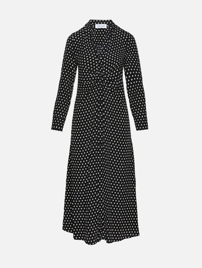 Genny Dress,CALLAS MILANO,BLACK DOTS,Image 1